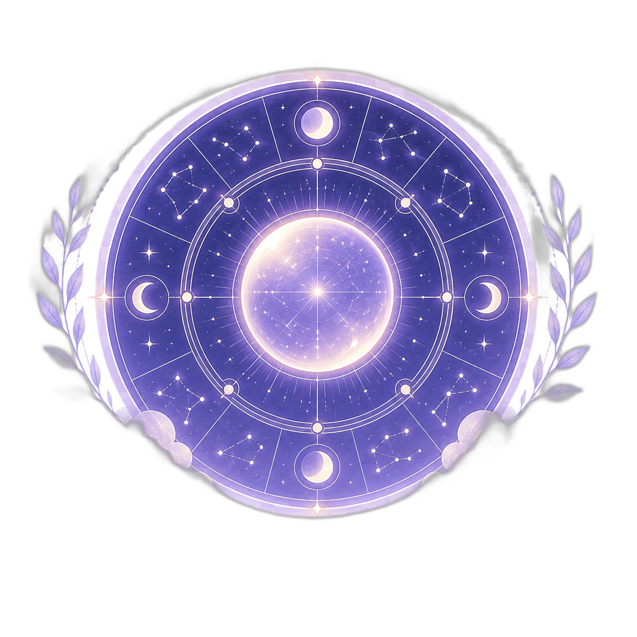 Roda zodiacal com fases de transformação